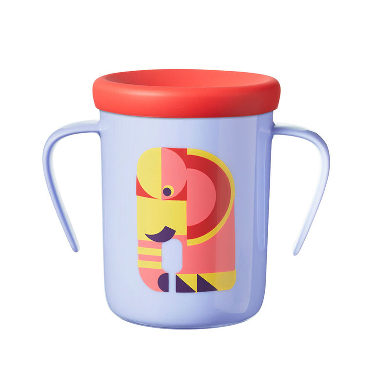 Tommee Tippee Easiflow 360° Spill-Proof Cup with Travel Lid 8oz, 12m+, 1-Pack, Elephant
