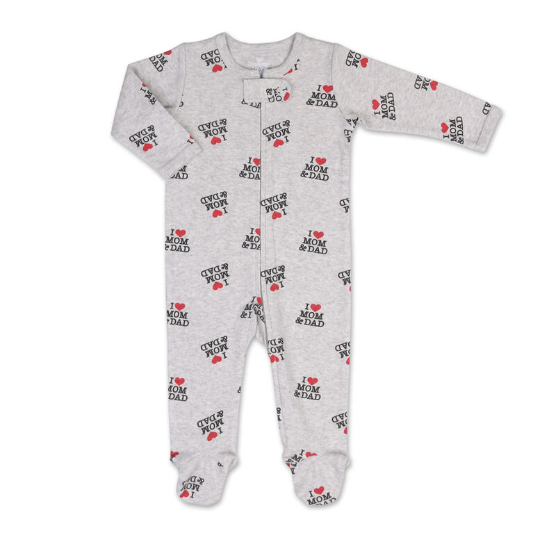Koala Baby I Heart Mom And Dad Print Zip-Front Sleeper, 3-6 Months