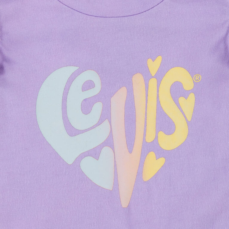 Levi's Heart Romper and Booties Set - Purple Rose