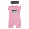 Nike Romper with Headband - Pink, 18 Months