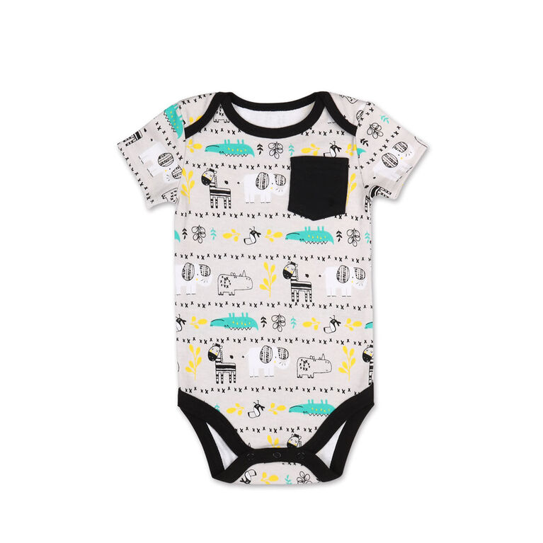 Koala Baby Safari Print Bodysuit/Short 2 Piece Set, 24 Month