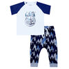 earth by art & eden - Paul 2 Piece Legging Set - Whisper White/Navy Heather, 9 Months