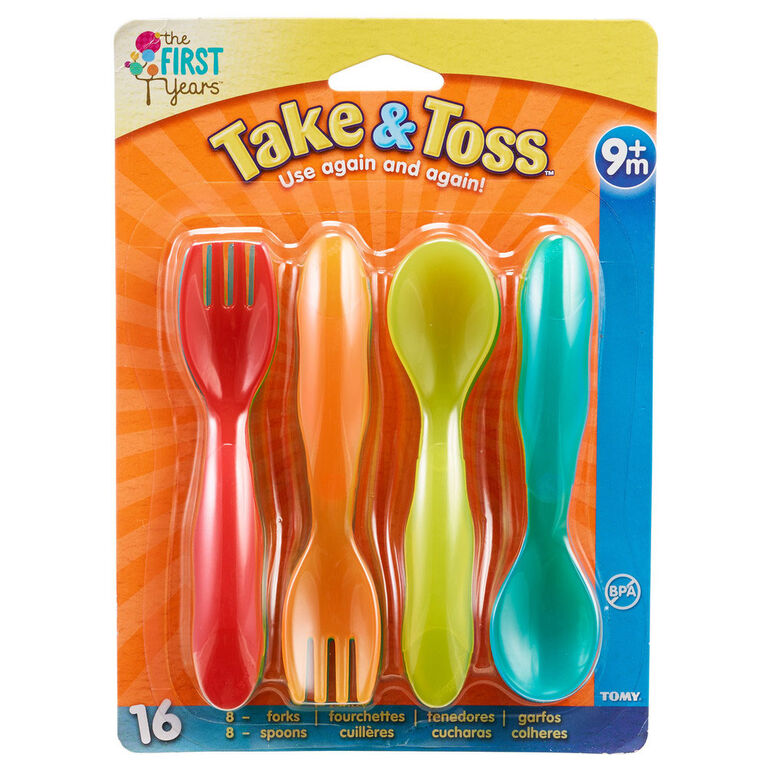 Take & Toss® Toddler Fork and Spoon Flatware - 16 Pack