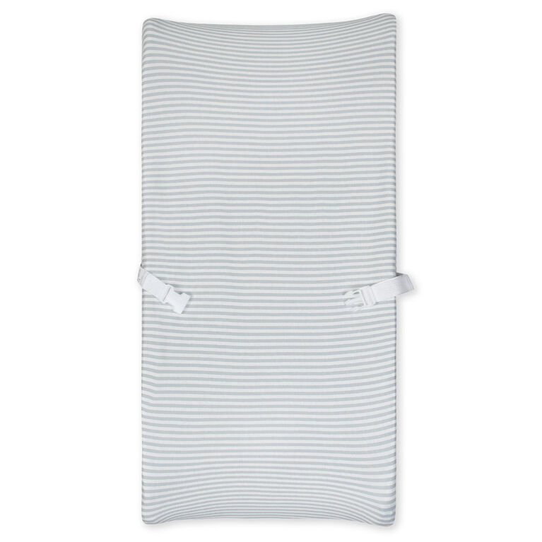 Gerber Organic Changing Pad Cover, Grey/Ivory Stripe