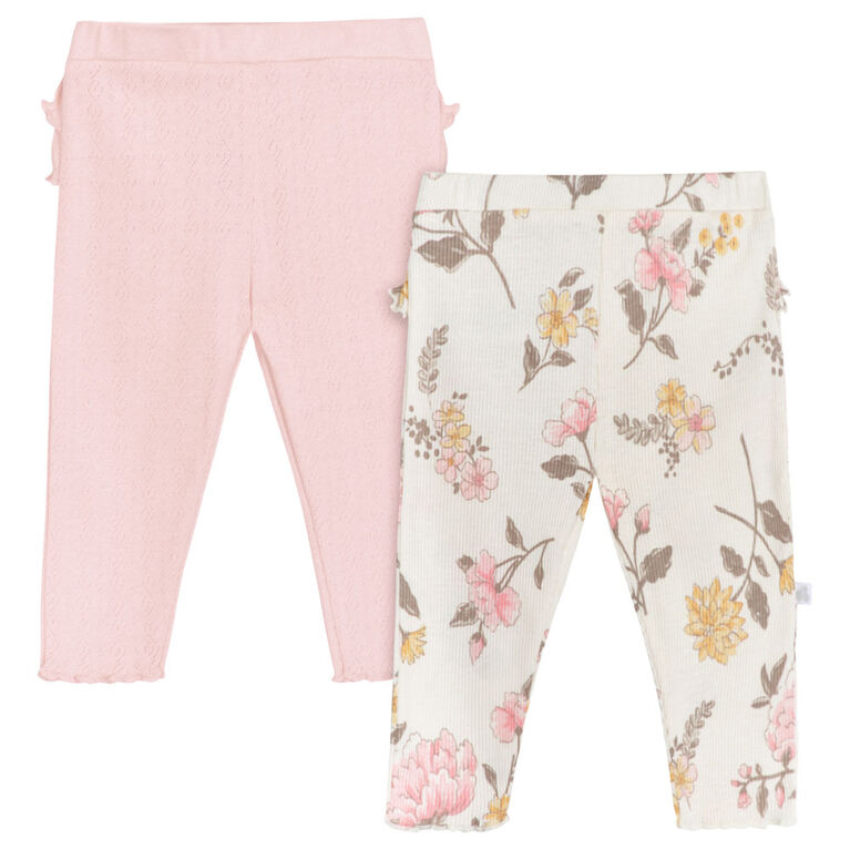 Just Born - 2-Pack Baby Vintage Floral Leggings - 6-9 months
