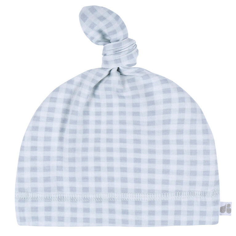 Just Born  - 2 piece Swaddle Blanket+Hat - Blue Plaid