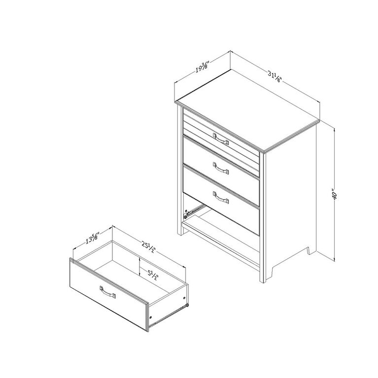 South Shore, Changing Table 6-drawers - Pure White