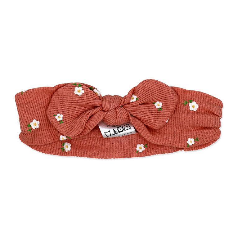 Baby Mode  4 Piece Pant Set: Coral Floral 6-9M