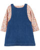 Ensemble 3 pi&egrave;ces t-shirt et robe chasuble en chambray bleu Carter&rsquo;s 3M
