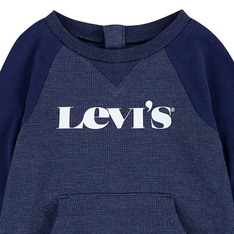 Levis Colorbocked Thermal Coverall - Peacoat Heather - Size Newborn