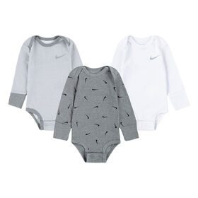 Nike 3 Pack Bodysuit Set - Grey