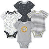 Lot de quatre maillots biologiques Onesies à manches courtes pour nouveau-né garçon – Petit Lion 6-9 mois