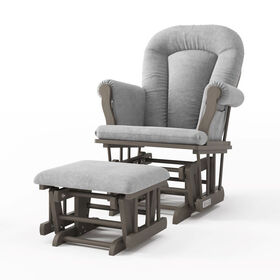Ensemble Confortable De Fauteuil Berçant Et De Pouf, Dapper Gris