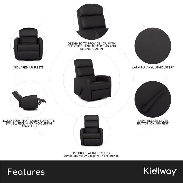 Chaise Berçante Kidiway Reevo - Noir