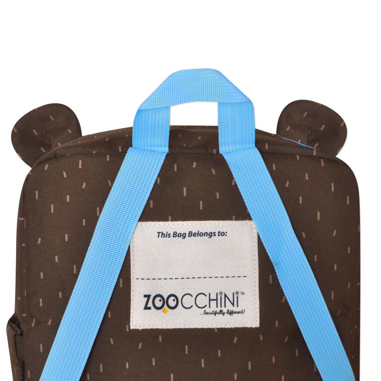 ZOOCCHINI - Toddler, Kids Everyday Square Backpack - Daycare, Nursery, Kindergarten, School Bag - Bosley the Bear