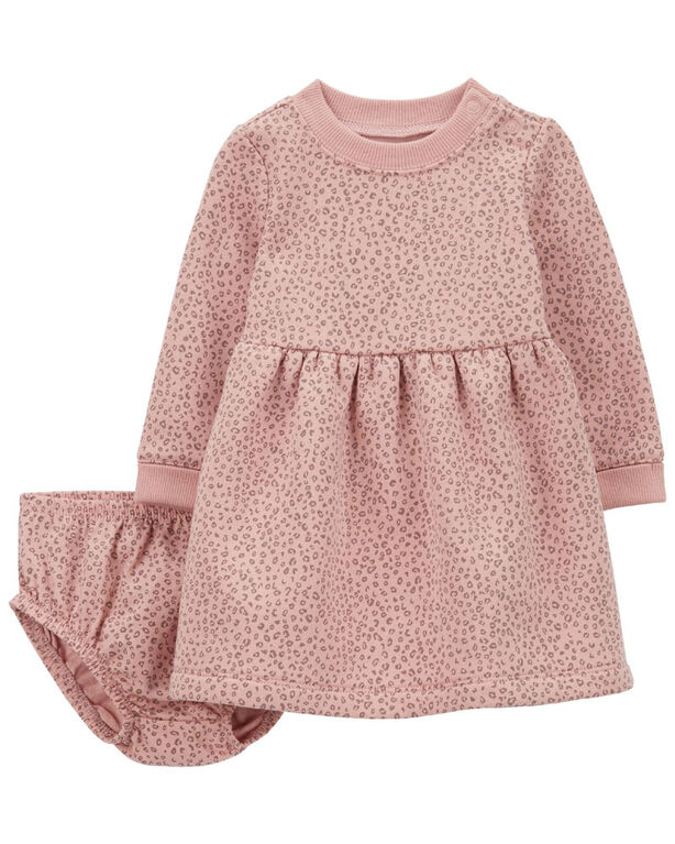 Carter's Leopard Fleece Dress Pink  9M