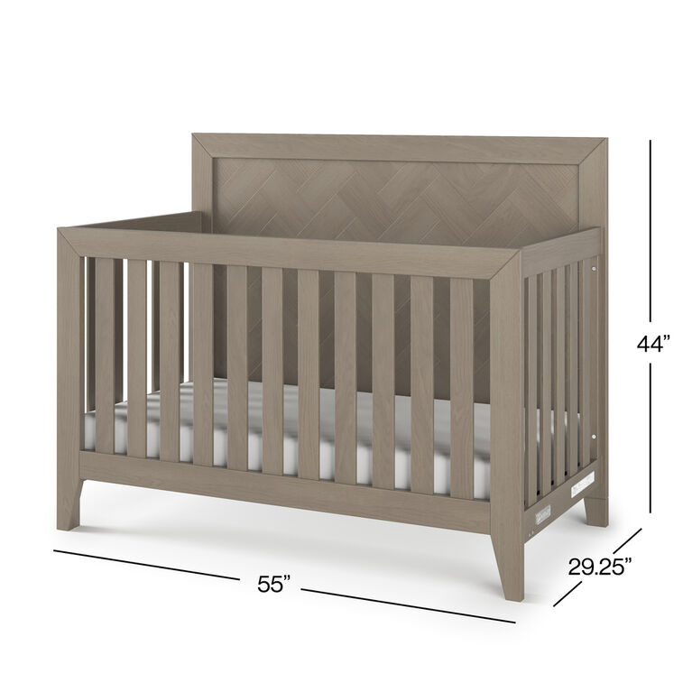 Child Craft Kieran 4in1 Convertible Crib, Crescent Gray Babies R Us