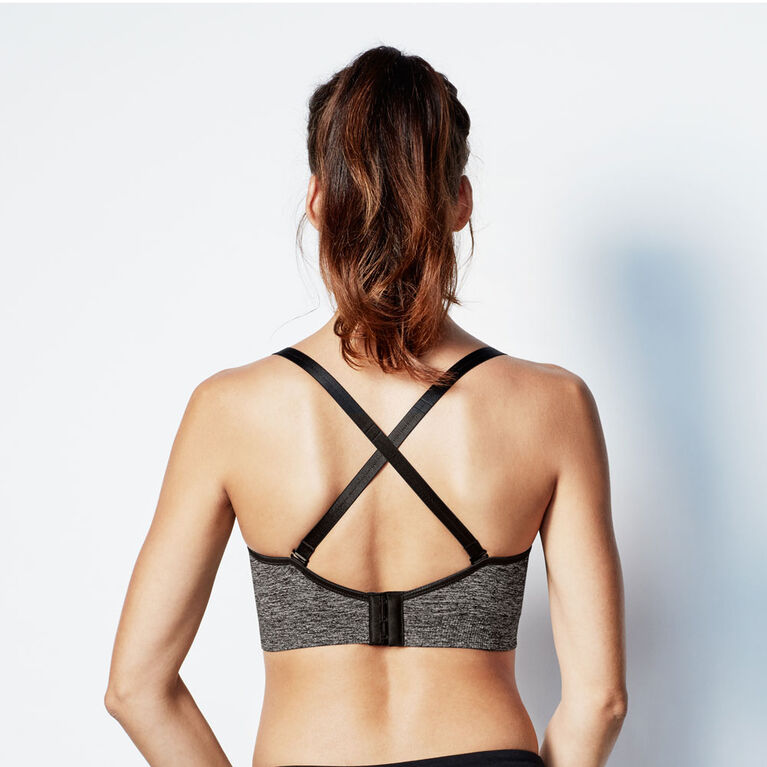 Bravado Designs Body Silk Seamless Yoga Nursing bra - Charcoal Heather,  Small
