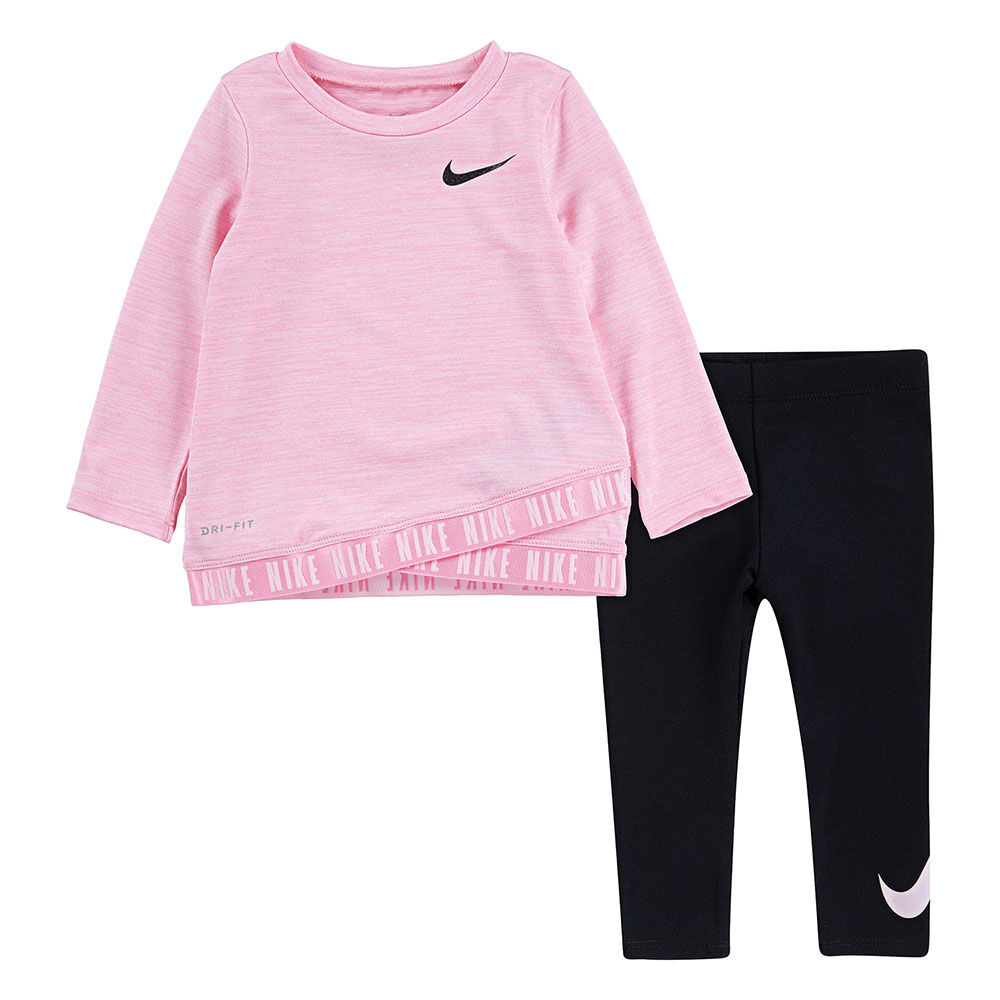 Nike pro training crossover leggings in black and pink sales