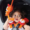 Diono Fox Character Car Seat Straps & Linkee Toy, Shoulder Pads for Baby, Infant, Toddler, 2 Pack Reversible Soft Seat Belt Cushion and Stroller Harness Covers Helps Prevent Strap irritation
