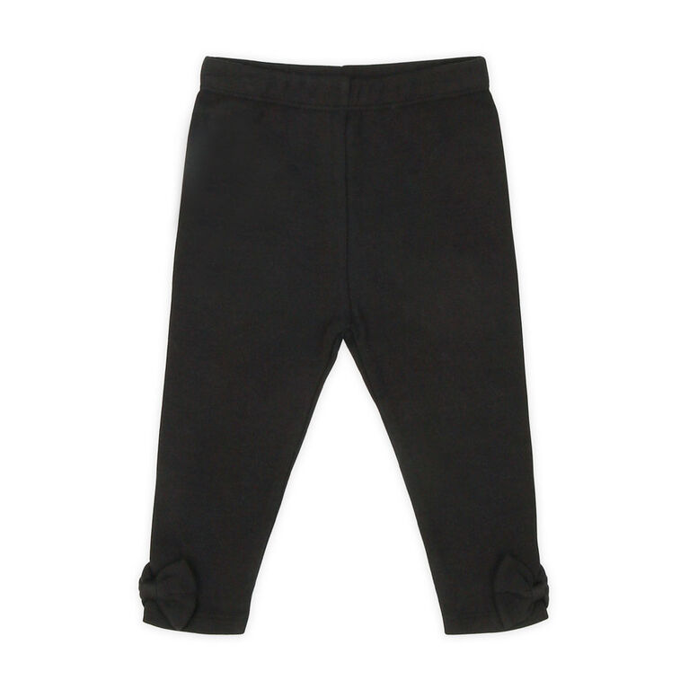 Koala Baby Solid Black Legging With Bow, Size 12-18 Months