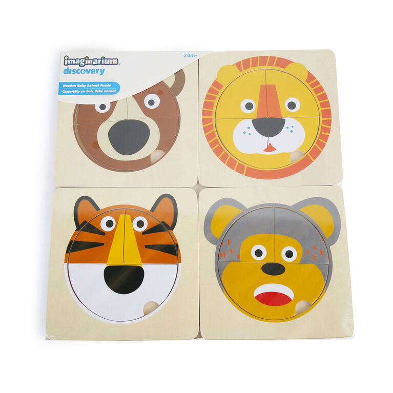 Imaginarium Discovery - Wooden Baby Animal Puzzle Assortment - Animal Face