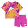 Nike Boxy Tee and Bike Shorts Set  - Fuchsia - Size 4T