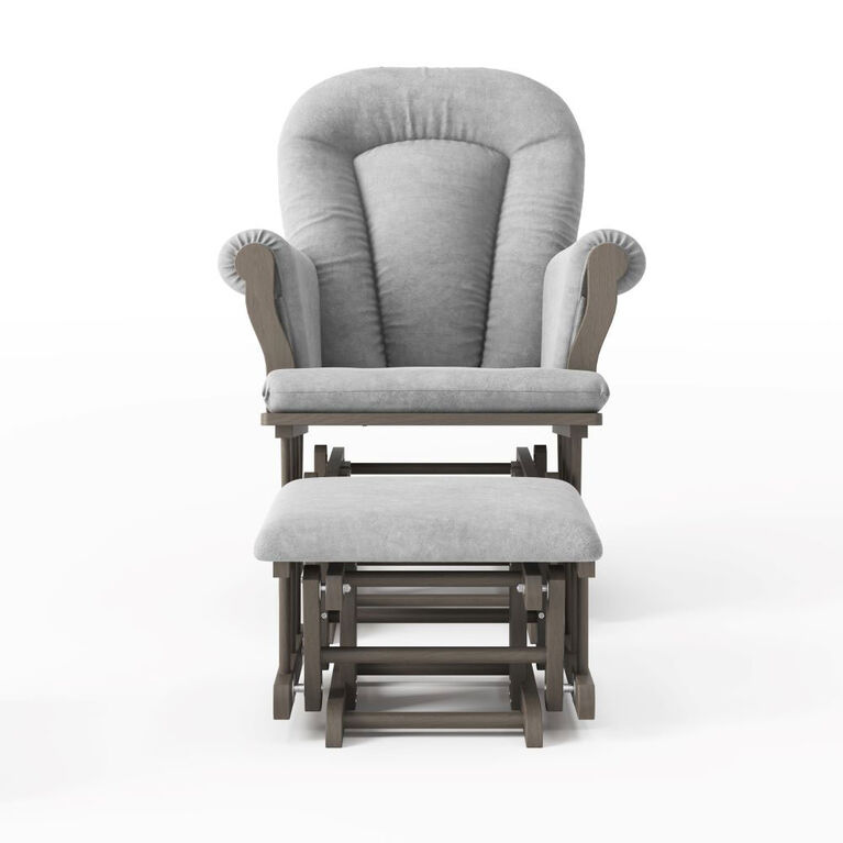 Ensemble Confortable De Fauteuil Berçant Et De Pouf, Dapper Gris