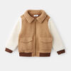 teddy fleece bomber jacket , size 18-24m - Brown
