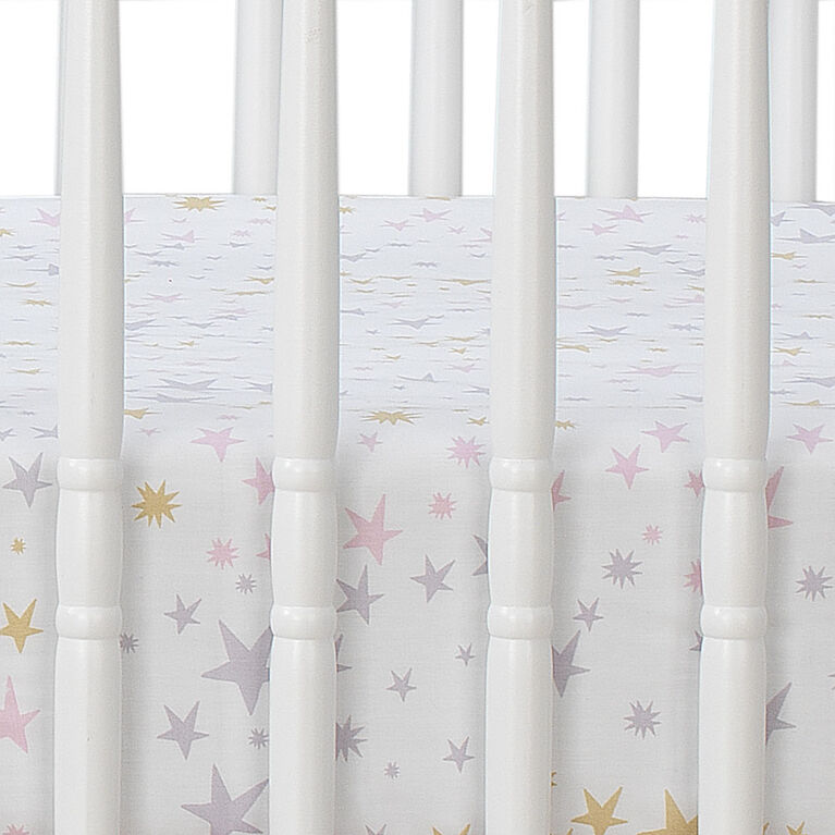 Bedtime Originals - Rainbow Unicorn 3-Piece Crib Bedding Set - Purple