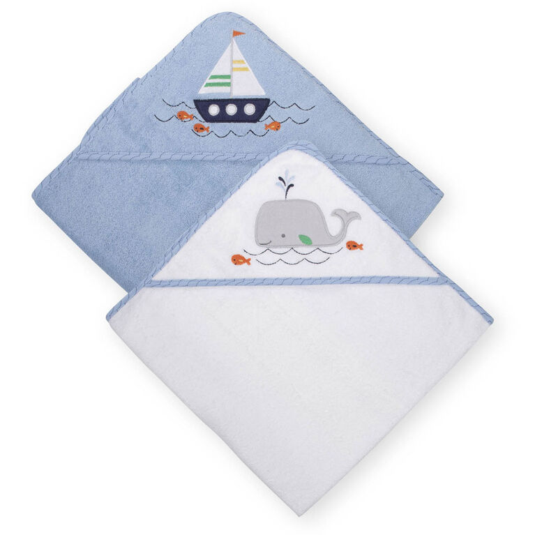 Koala Baby 2-Pack Hooded Towel, Blue Whale