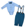Little Gent Ensemble porte-jarretelles et nœud papillon : bleu 6-12 mois