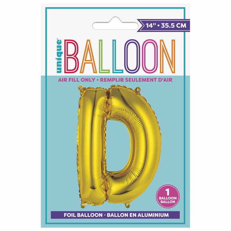 Ballons en forme de lettre or 14 " - D