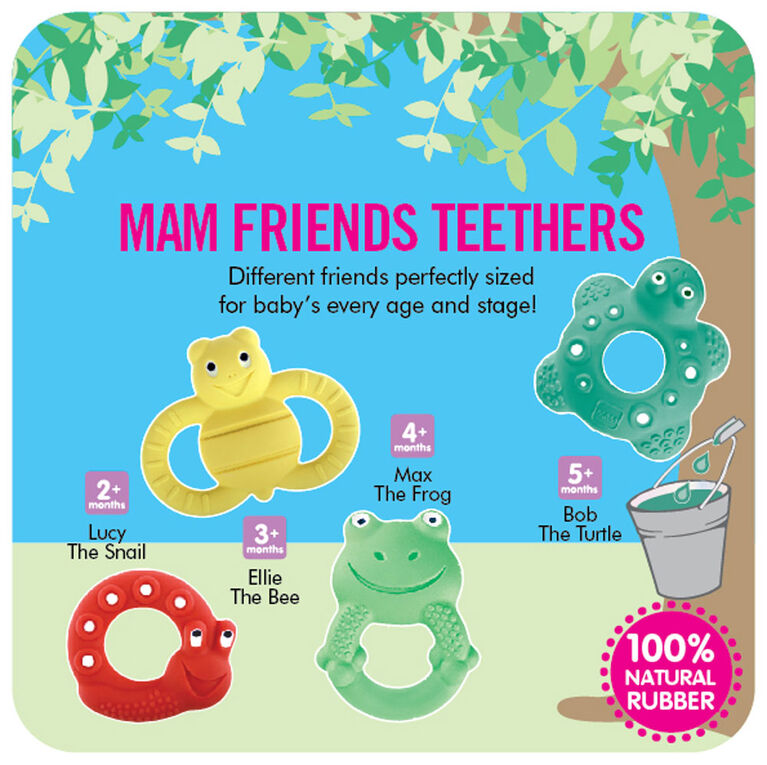 MAM Friends Natural Rubber Teether Lucy The Snail 2+ Months