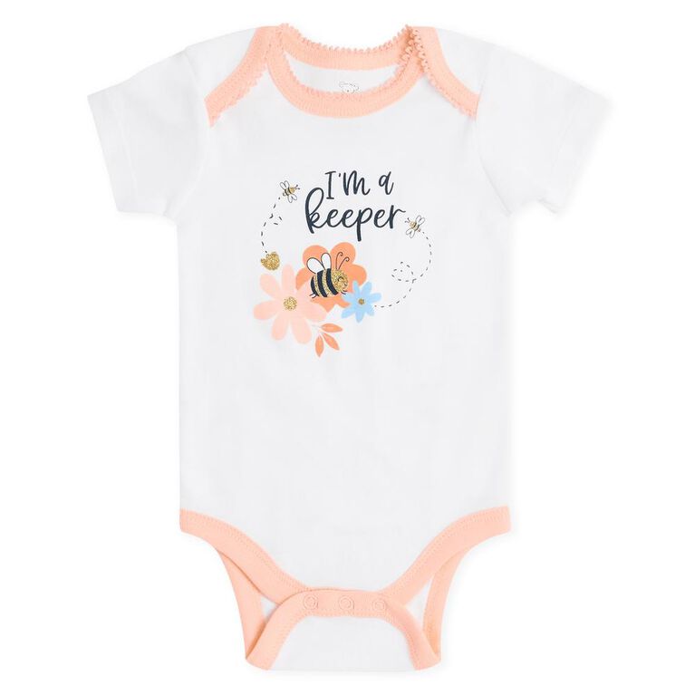 Koala Baby 4 Pack Short Sleeve Bodysuit White