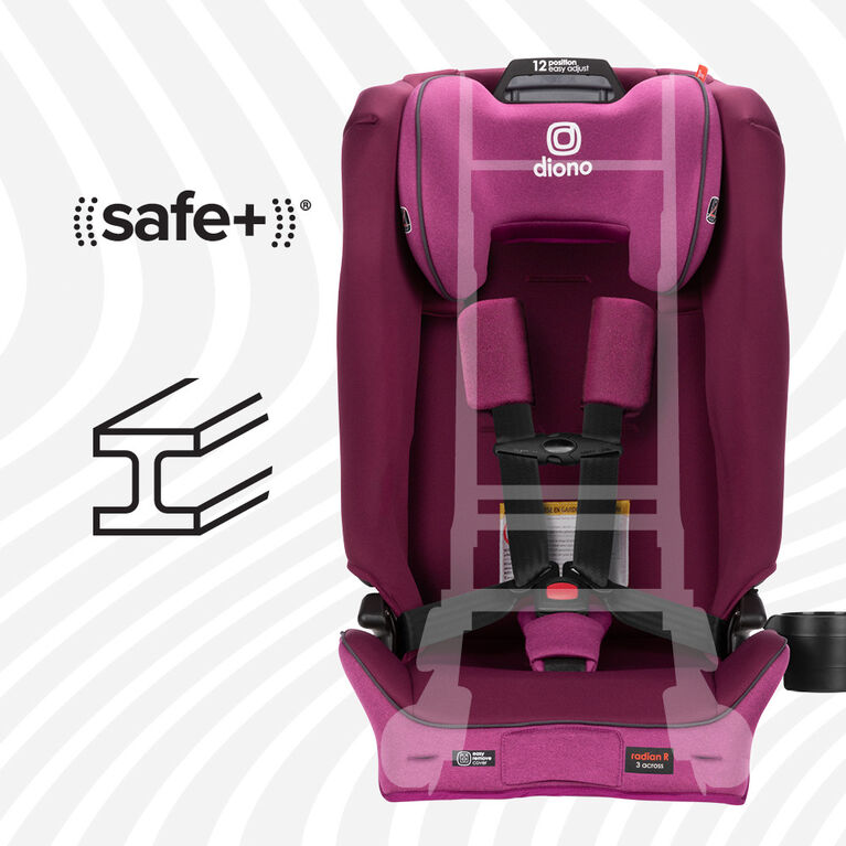 Radian 3R SafePlus AllinOne Convertible Car Seat, Purple Plum