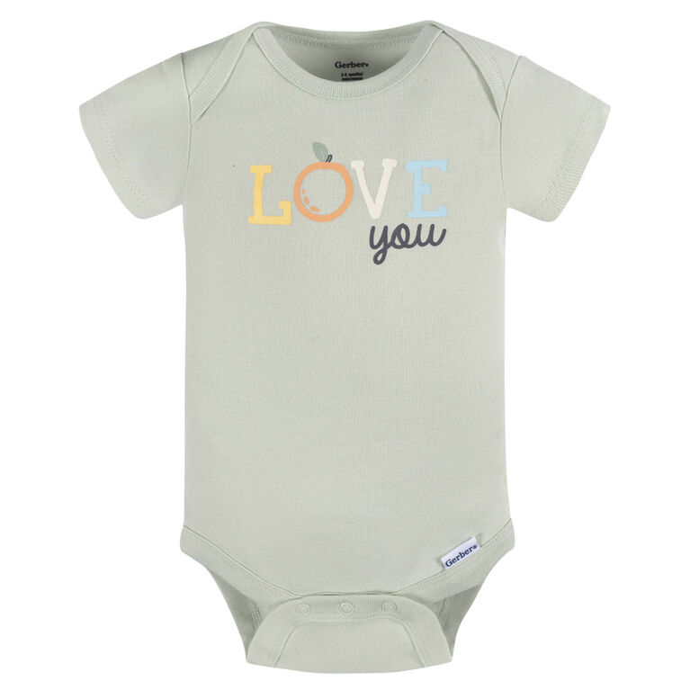 Gerber Childrenswear - 3-Pack Baby Neutral Short Sleeve Onesies Bodysuit - 3-6M