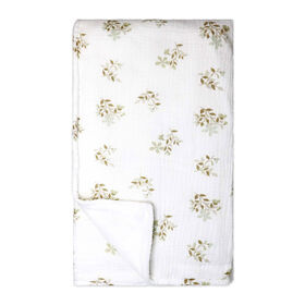 Baby Mode Signature Muslin Plush Blanket: Tan Folliage