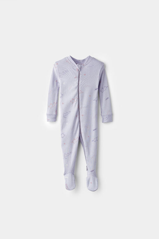 Everyday Sleeper Purple Dinos 3-6M