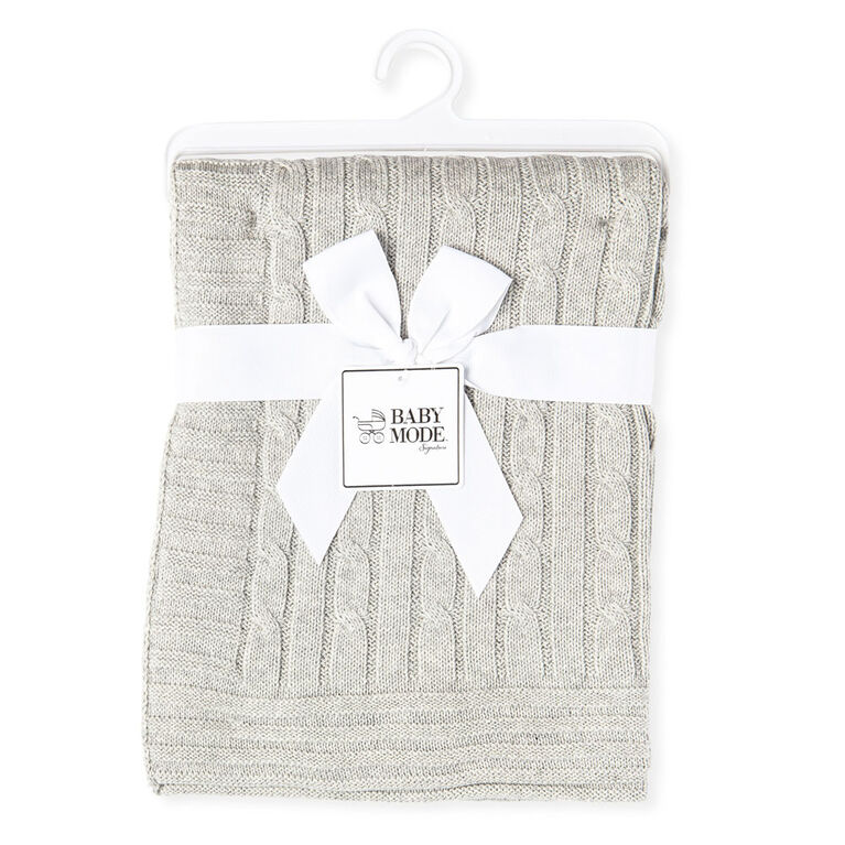 Baby Mode Signature gris c&acirc;ble classique couverture en tricot