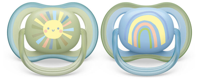 Avent Ultra Air Pacifier  0-6m sun/rainbow 2pk