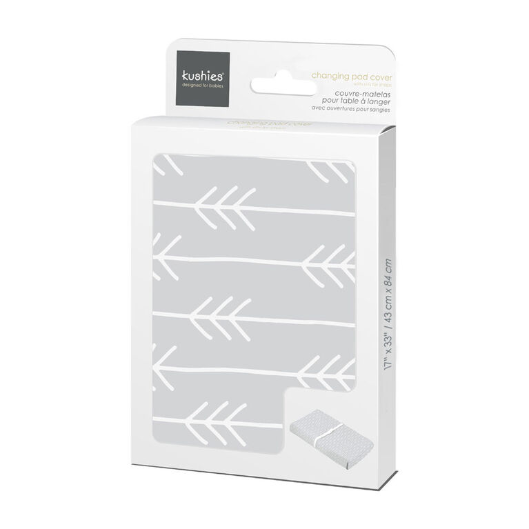 Kushies Couvre-mateias pour table à langer Flannel Flèches gris