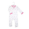 Baby Mode Interlock Coverall:Pink Bunnies 6-9M