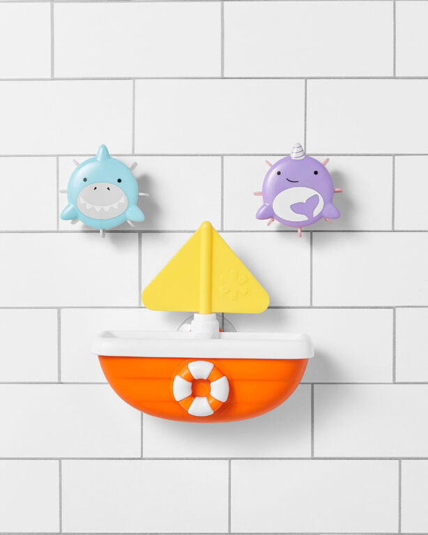 Zoo Tip et Spin Bath Toy - Shark/Narwhal