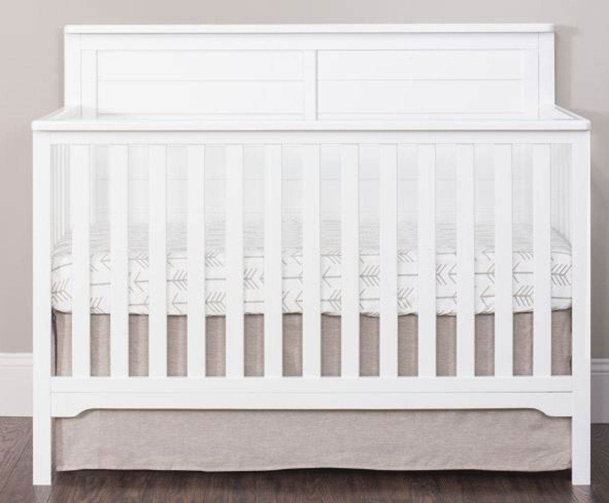 Forever Eclectic by Child Craft Wilmington Flat Top 4 in 1 Convertible Crib Matte White