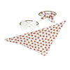 Amor Bebe 3 Piece Muslin Reversible Bib with 2 Headbands Set: Ivory Floral