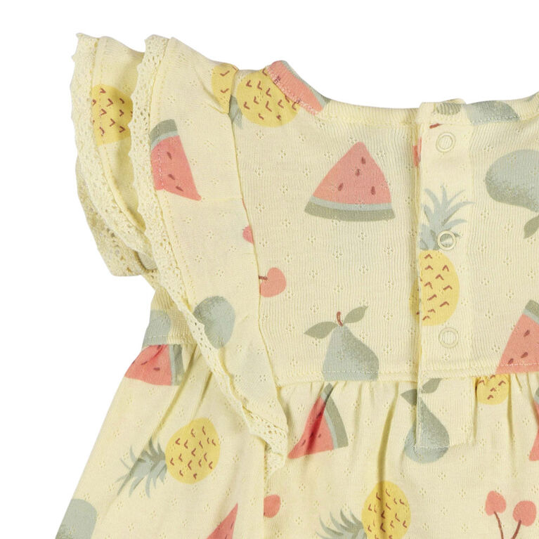 Gerber Childrenswear - 2-Piece Dress + Diaper Set - Fruit - 6-9M