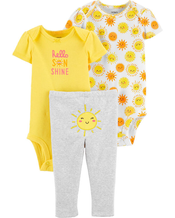 Carter's 3-Piece Sunshine Little Character Set - Yellow, 12 Months