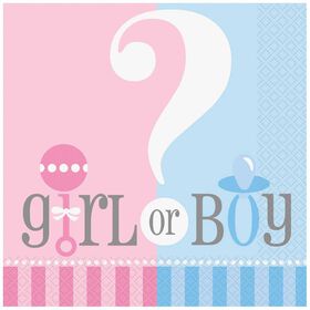 Gender Reveal Luncheon Napkins, 20 pieces - English Edition