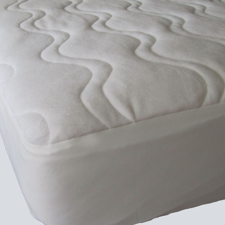 Forty Winks - Organic Cotton velour Quilted Waterproof, breathable crib mattress cover - Cream